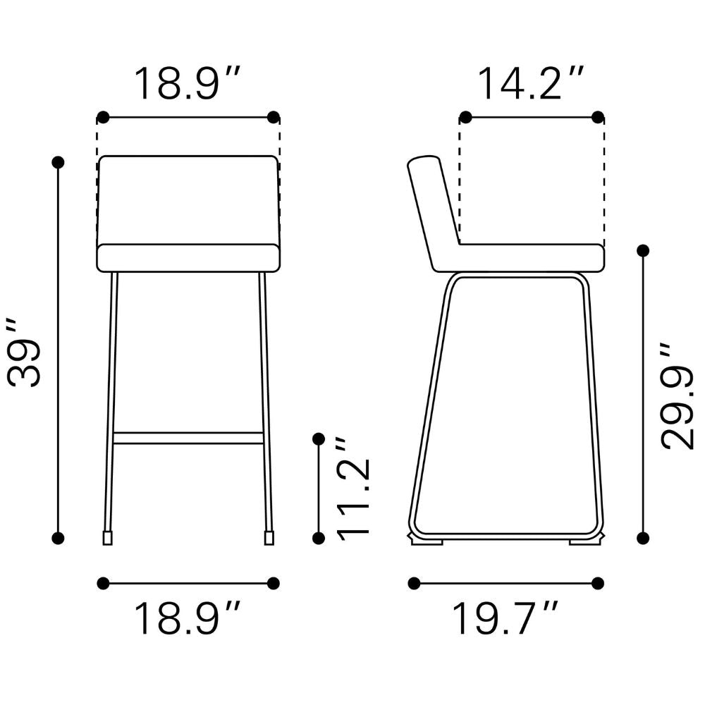 Pago Barstool (Set of 2) Brown