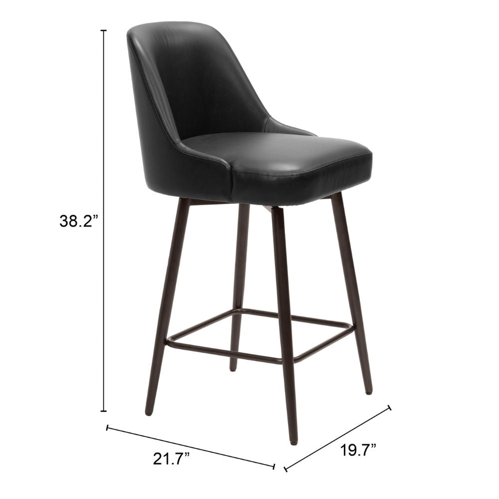 Keppel Swivel Counter Stool Black & Bronze