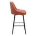 Brown bar stool with black legs on a white background