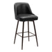 Black bar stool with a white background