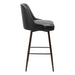 Black bar stool with wooden legs on a white background