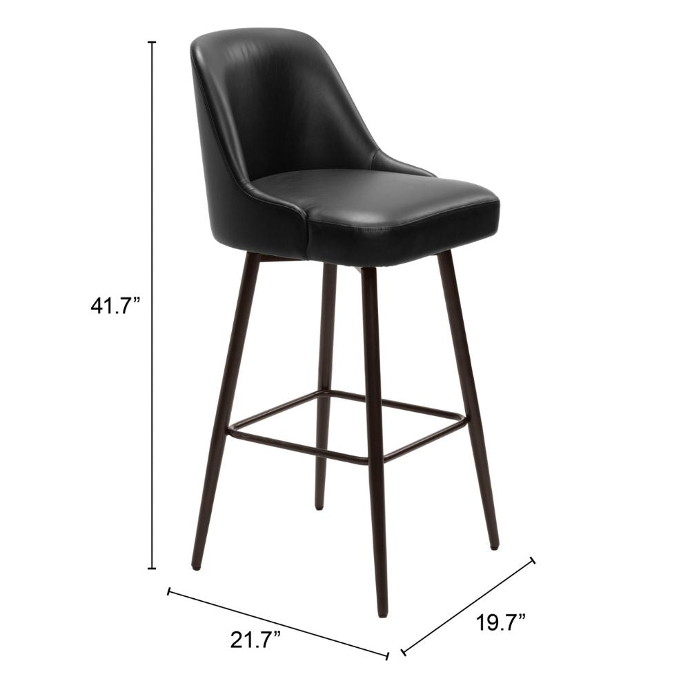 Keppel Swivel Barstool Black & Bronze