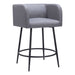 Gray bar stool with black metal legs on a white background