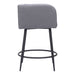 Gray bar stool with black metal legs on a white background