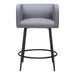 Gray bar stool with black metal legs on a white background