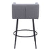 Gray bar stool with black metal legs on a white background