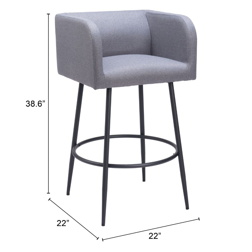 Horbat Barstool (Set of 2) Gray