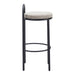 Bar stool with a cushioned seat on a white background