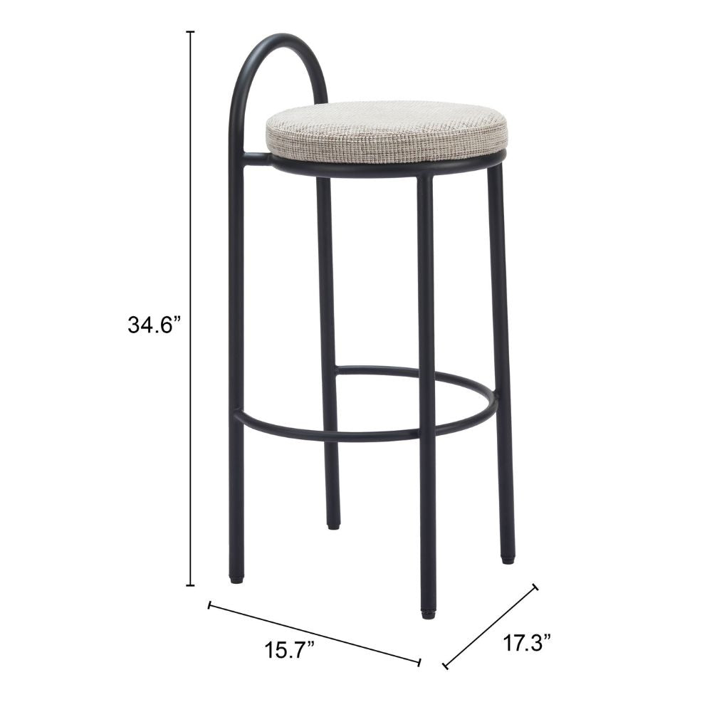 Sisal Barstool (Set of 2) Beige Tweed