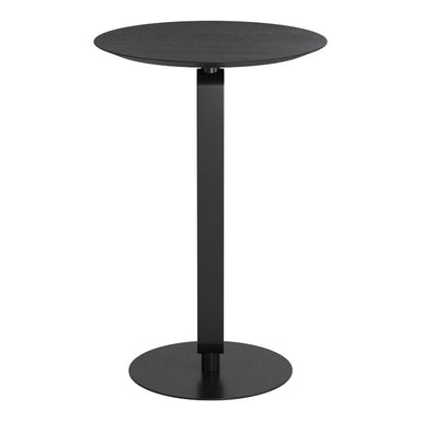 Black round table on a white background