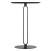 Modern black side table with a minimalist design on a white background