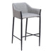 Gray bar stool with black legs on a white background