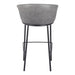 Gray bar stool with black metal legs on a white background