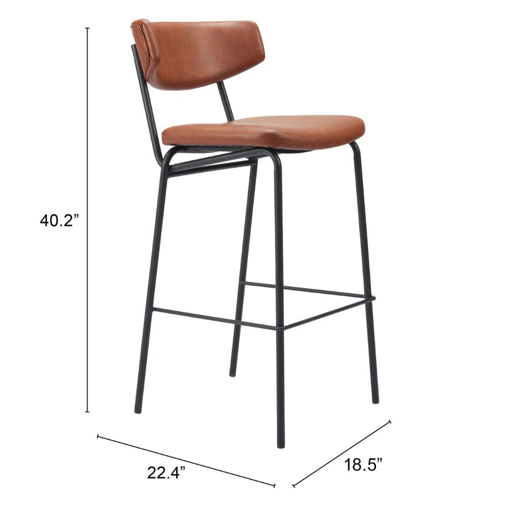 Charon Barstool (Set of 2) Vintage Brown