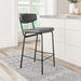 Gray bar stool with black metal frame in a kitchen setting