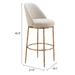 Bar stool with dimensions labeled on a white background
