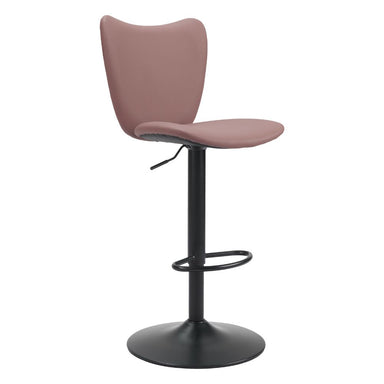 Pink bar stool with black base on a white background