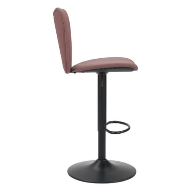 Pink bar stool with black base on a white background
