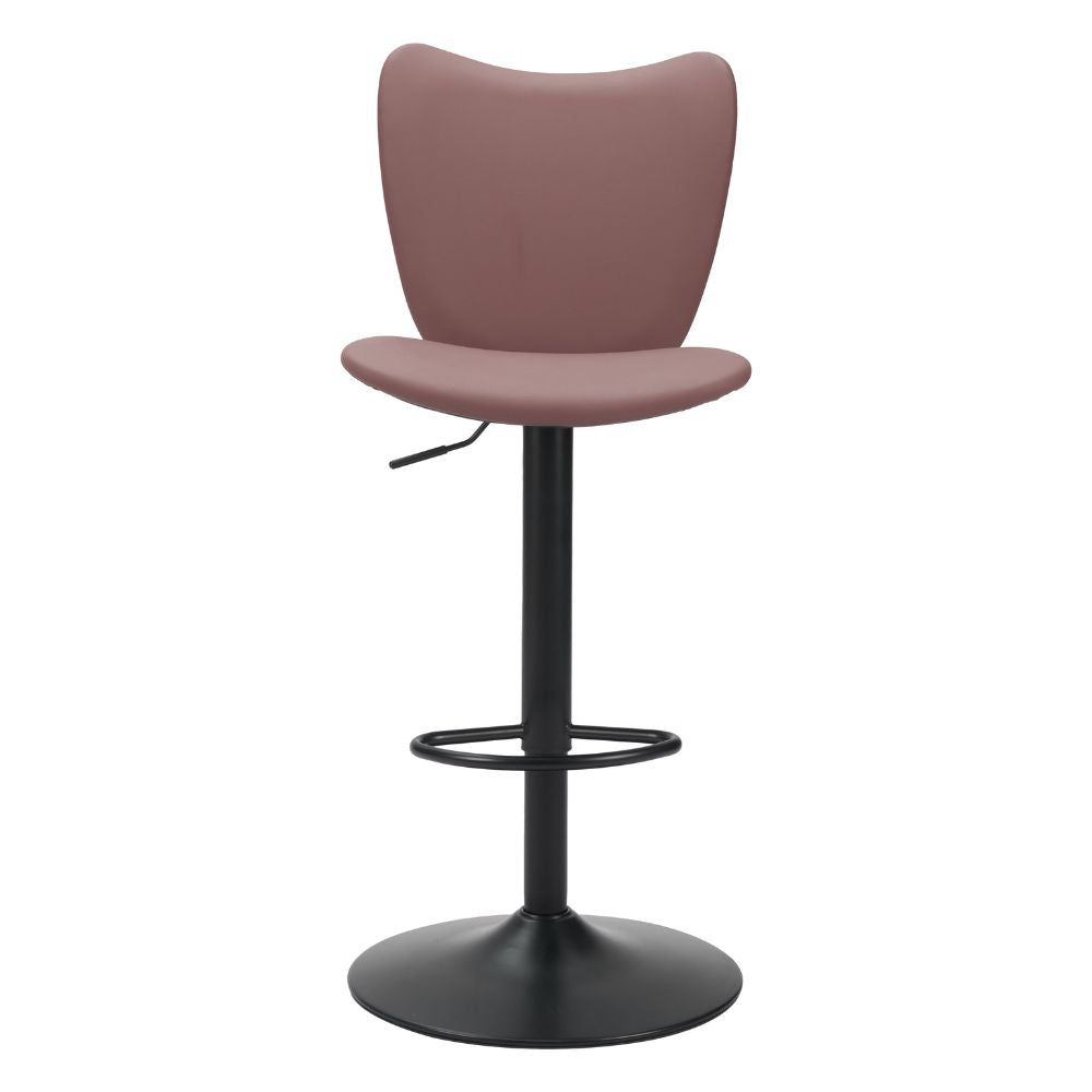 Pink bar stool with black base on a white background