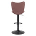 Bar stool with brown seat and black base on a white background