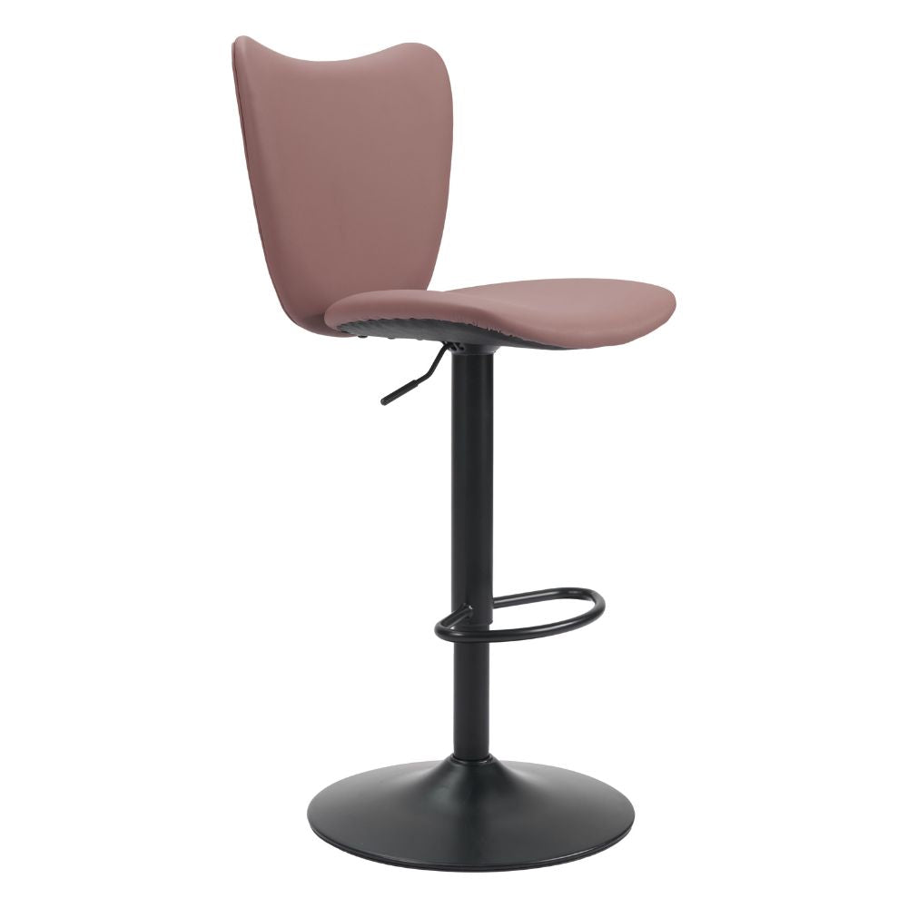 Pink bar stool with black base on a white background