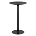 Black round bar table on a white background