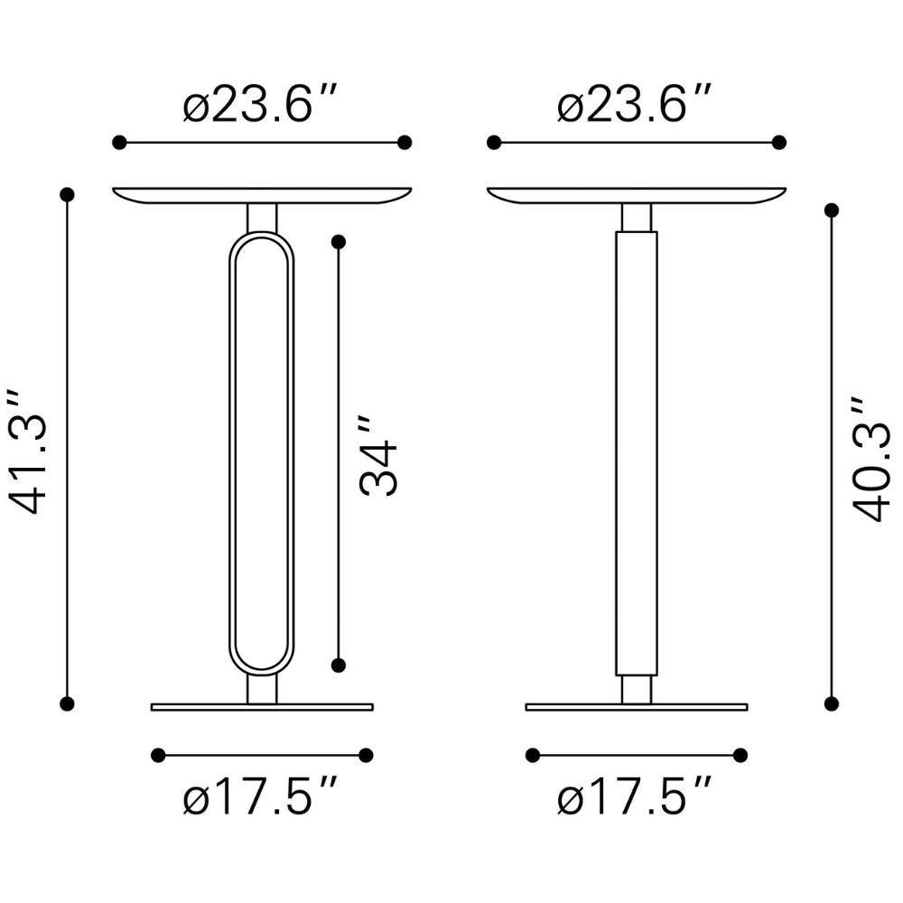 Dimensions of two cylindrical objects with measurements in inches.