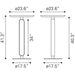 Dimensions of two cylindrical objects with measurements in inches.