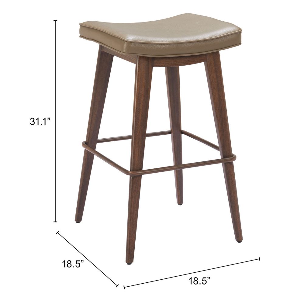 Divat Barstool (Set of 2) Taupe & Walnut