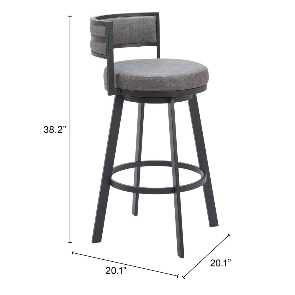 Gimsby Swivel Barstool Gray
