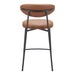 Brown cushioned chair with black metal legs on a white background