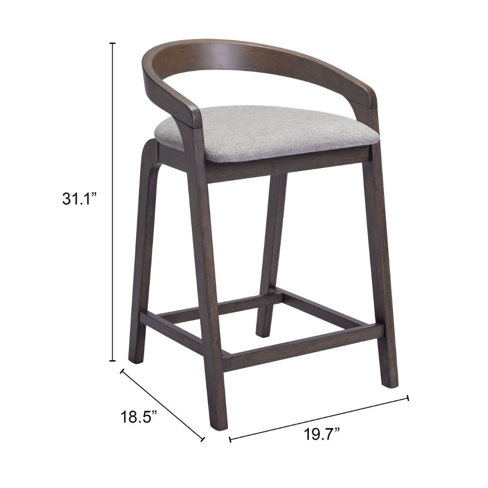 Troy Counter Stool (Set of 2) Dove Gray & Espresso