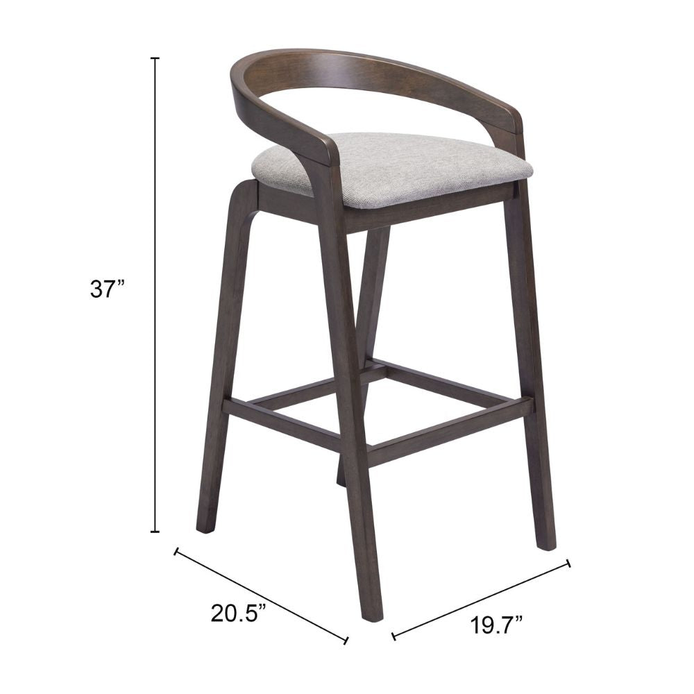 Troy Barstool (Set of 2) Dove Gray & Espresso