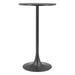 Black round table on a white background