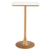 Small table with marble top and gold base on a white background