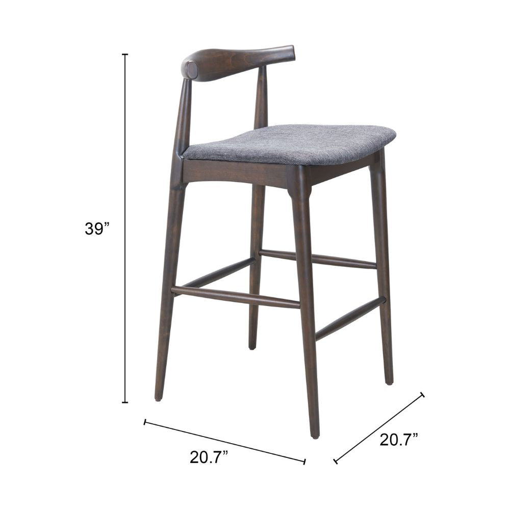 Bar stool with dimensions on a white background
