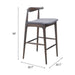 Bar stool with dimensions on a white background