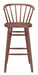 Wooden bar stool with a white background