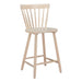 Beige wooden bar stool on a white background