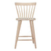 Beige wooden bar stool on a white background