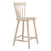 Beige wooden bar stool on a white background