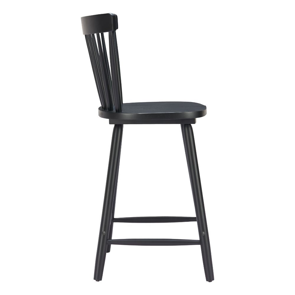 Black bar stool with a white background