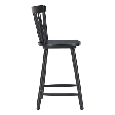 Black bar stool with a white background