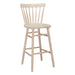 Wooden bar stool with a white background