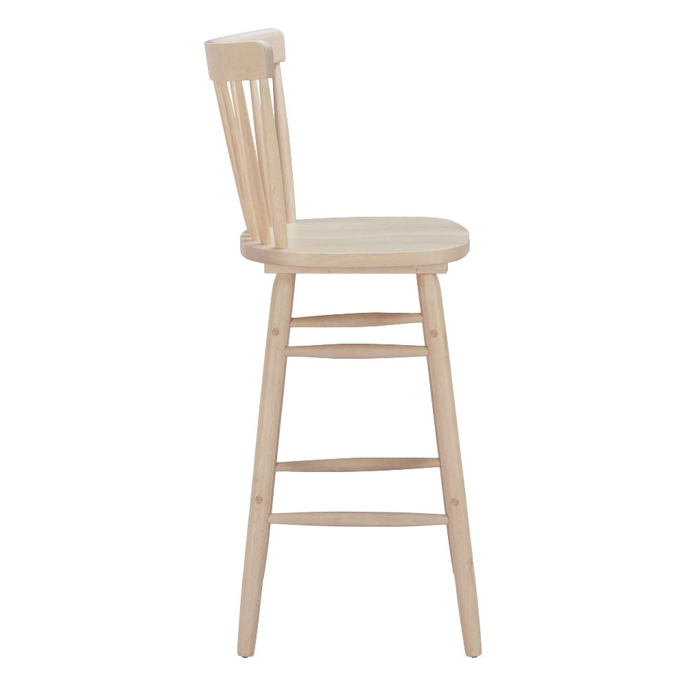 Wooden bar stool on a white background
