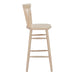 Wooden bar stool on a white background