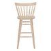 Wooden bar stool with a white background