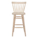 Wooden bar stool with a white background