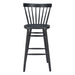 Black wooden bar stool on a white background