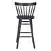 Black wooden bar stool on a white background